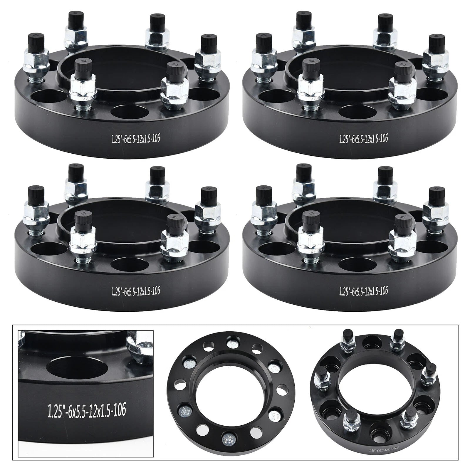 Set of 4 Wheel Spacers 1.25" Hubcentric for Tacoma 4Runner FJ Cruiser (2005–2023)