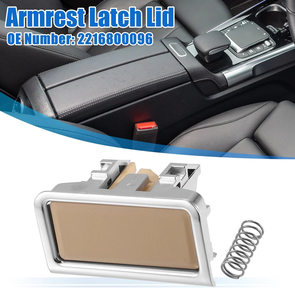 Armrest Latch Lid for Mercedes-Benz (2216800096) (Plastic Beige Silver Tone)