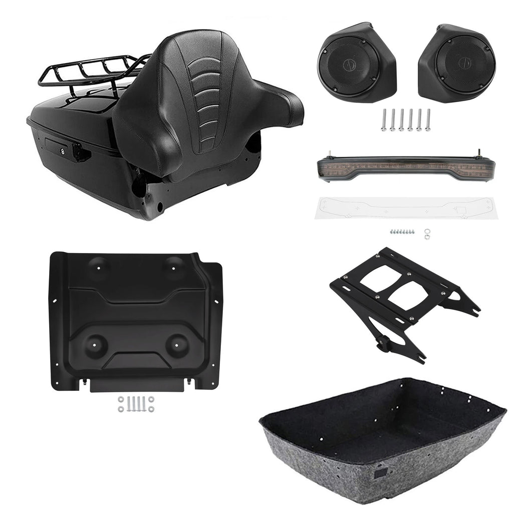 Trunk Backrest Mount Rack Light Speakers for Harley Street Glide (2014–2026)