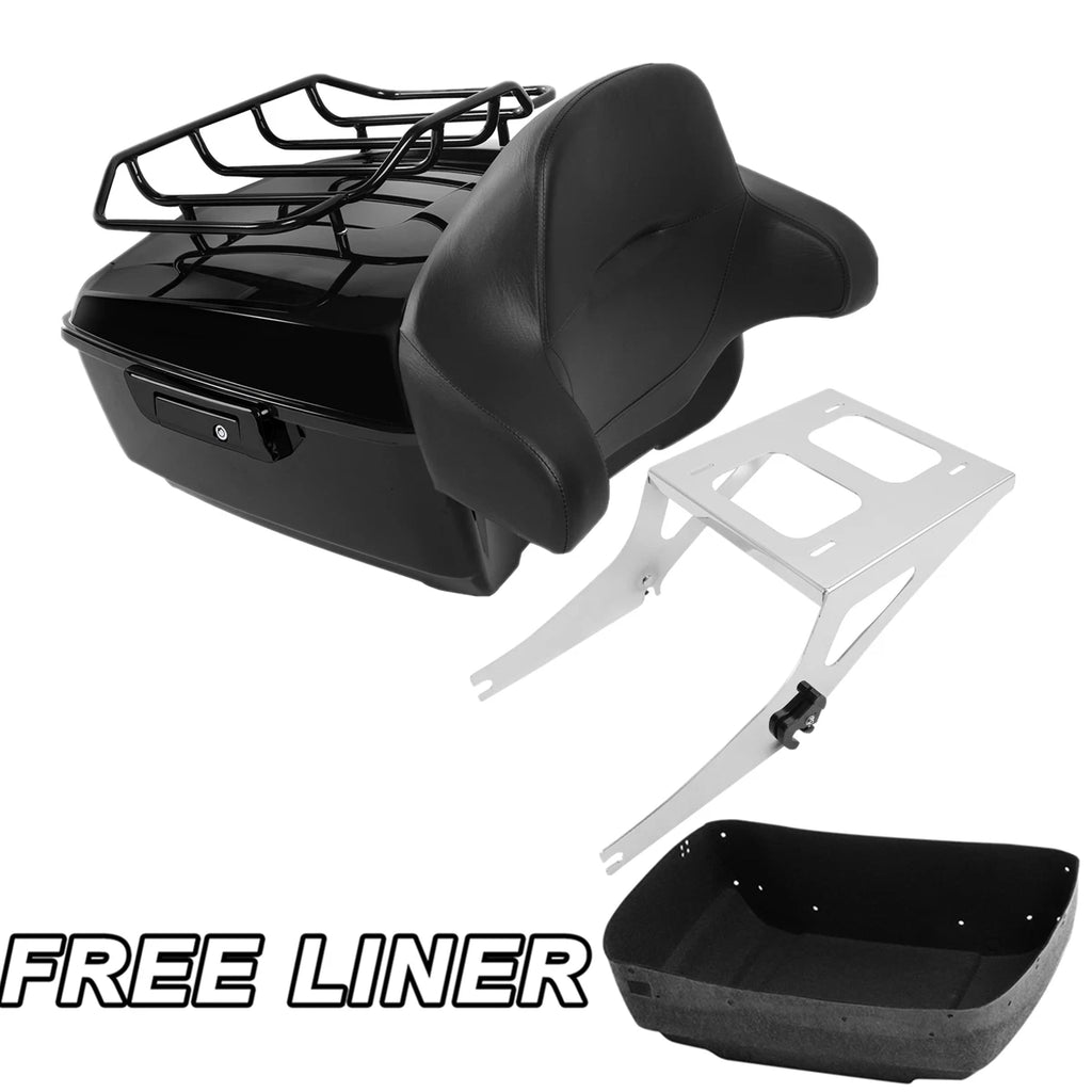 Trunk Backrest Pad Mount Rack for Harley Fat Boy FLSTF (2008–2016)
