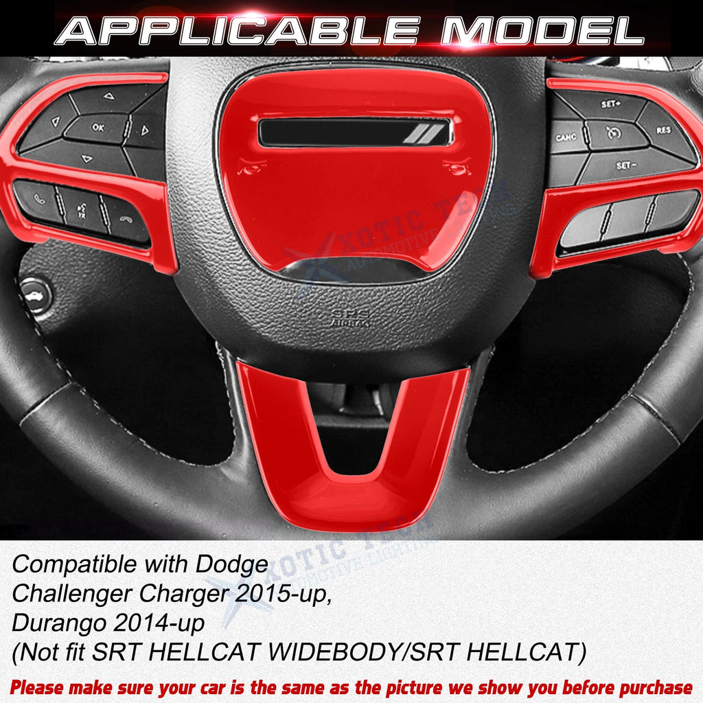 Glossy Red Driver Side Control Cover Trim for Dodge Challenger Charger (2015-2025)