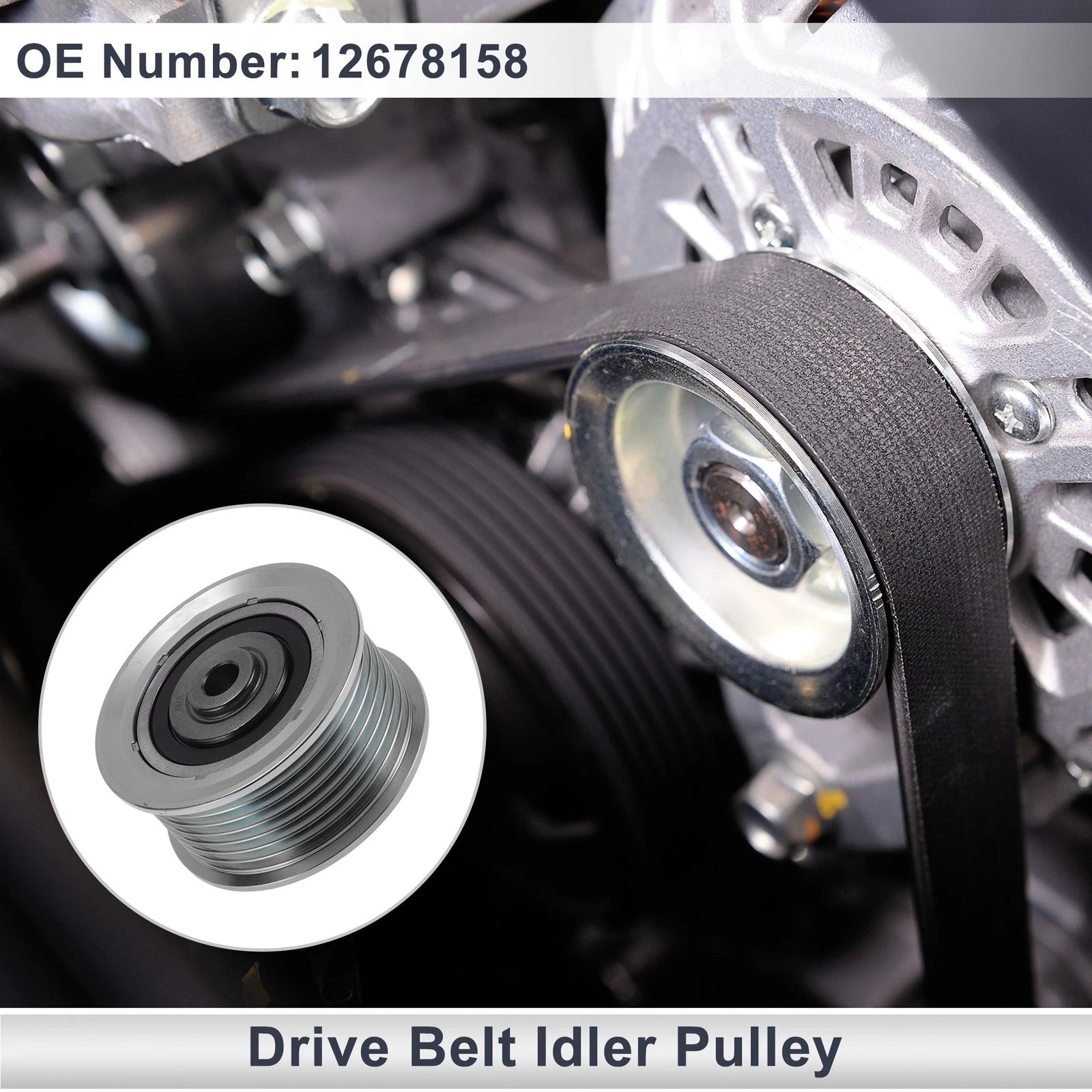 Drive Belt Idler Pulley for Buick Lacrosse (2018–2019) No. 12678158 Steel