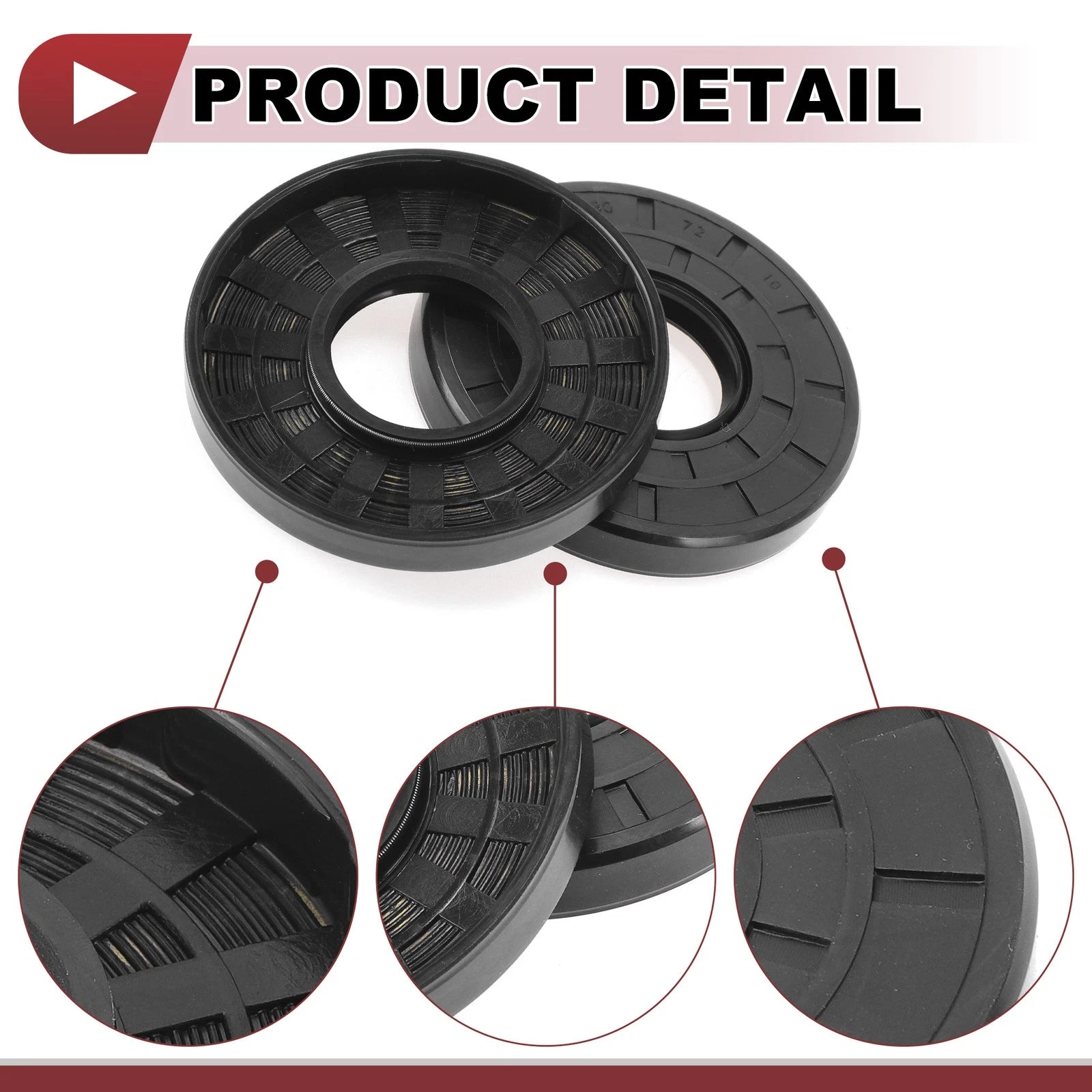 Set of 5 Rotary Shaft Oil Seals 30x72x10mm Nitrile Rubber for Various Models