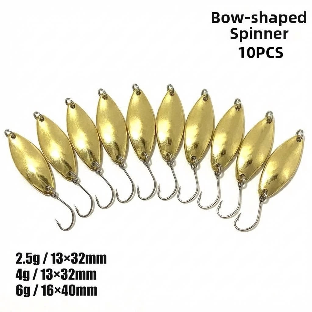 10X Spinner Spoon Lure 32mm/40mm for Bass Pike Trout (Freshwater)