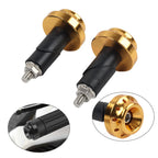 Handlebar Grips with End Cap for Motorcycle (7/8'' 1'') - Aluminum Gold
