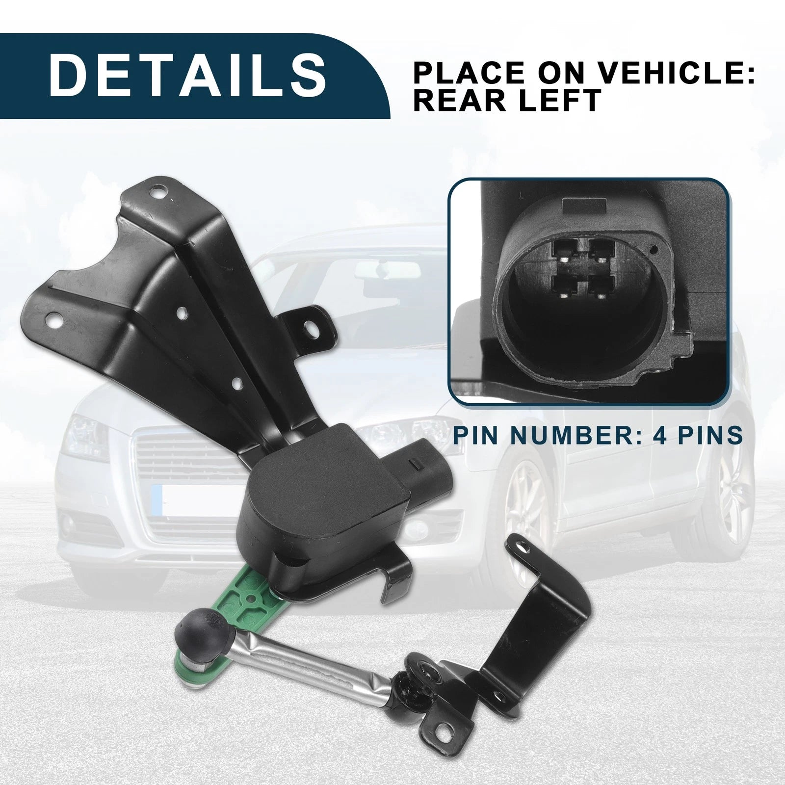 Air Suspension Ride Height Level Sensor for Audi A3 (2006–2013) No. 8J0941309A Rear Left