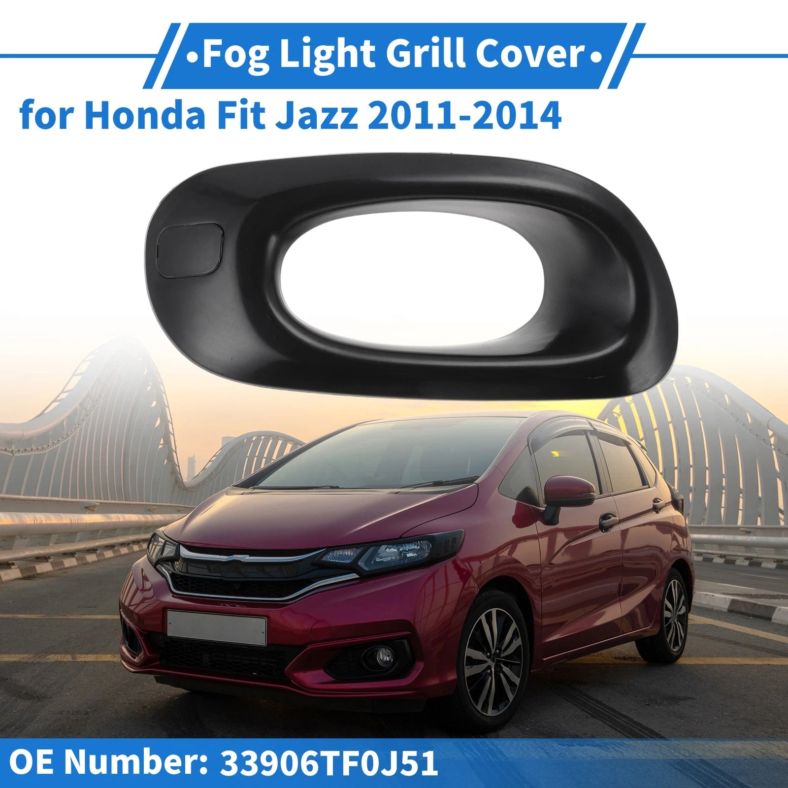 Front Right Fog Light Grill No. 33906TF0J51 for Honda Fit Jazz (2011–2014)