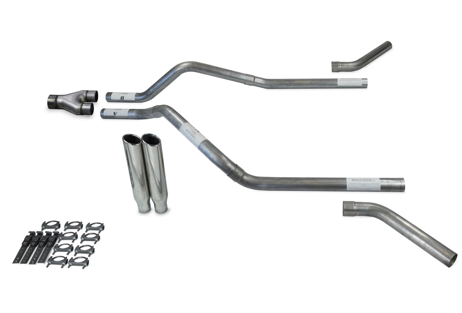 Dual Exhaust Kit for Chevy Blazer (1992–1994) - 2.5" Y Pipe, Clamp-On Tips