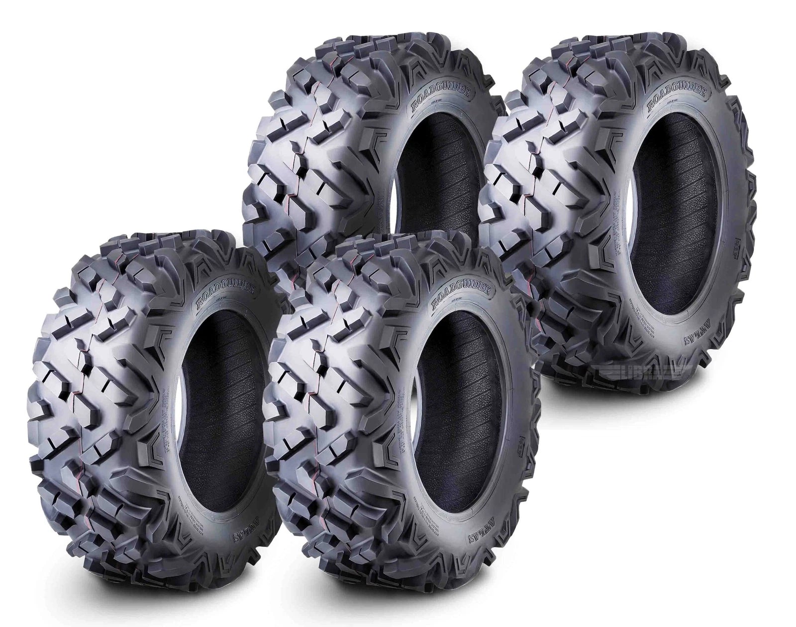 Set of 4 Roadguider UTV ATV Tires 25x10-12 25x10x12 25x10.00-12 6PR