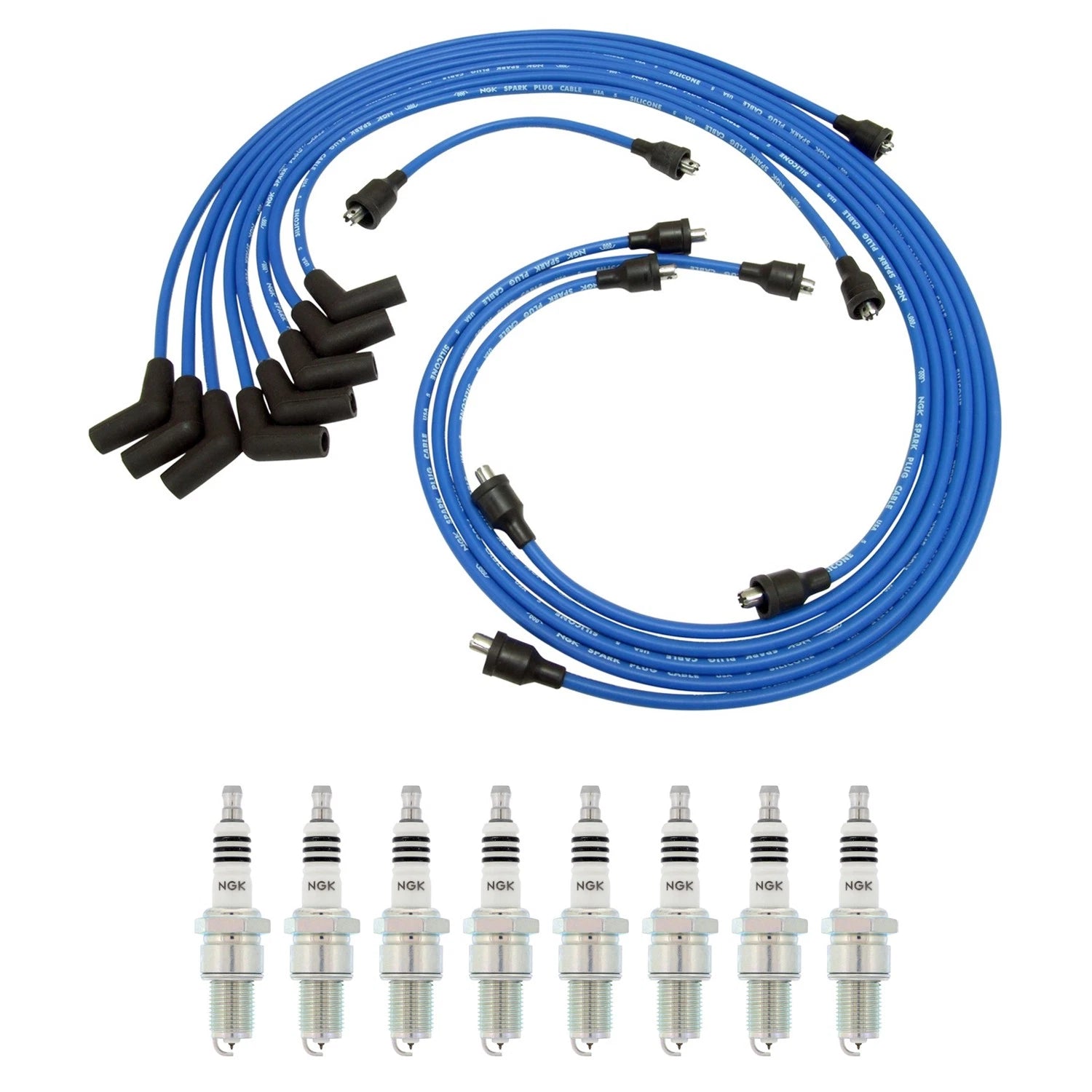 NGK 7mm Wire Set & 8 Iridium Spark Plugs for Belvedere Charger GTX (1964–1974)