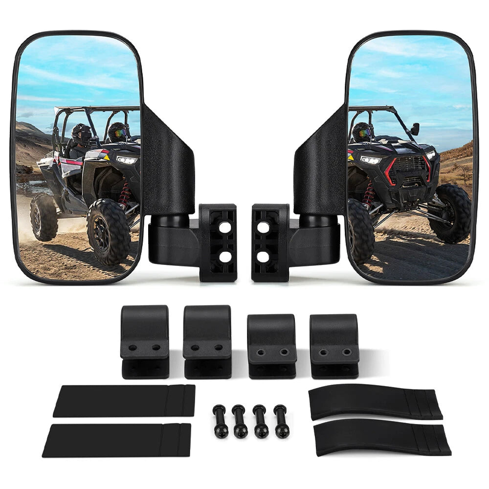 UTV Rear View Side Mirrors 1.75"-2" for Polaris RZR XP 900 1000, Honda Talon 1000
