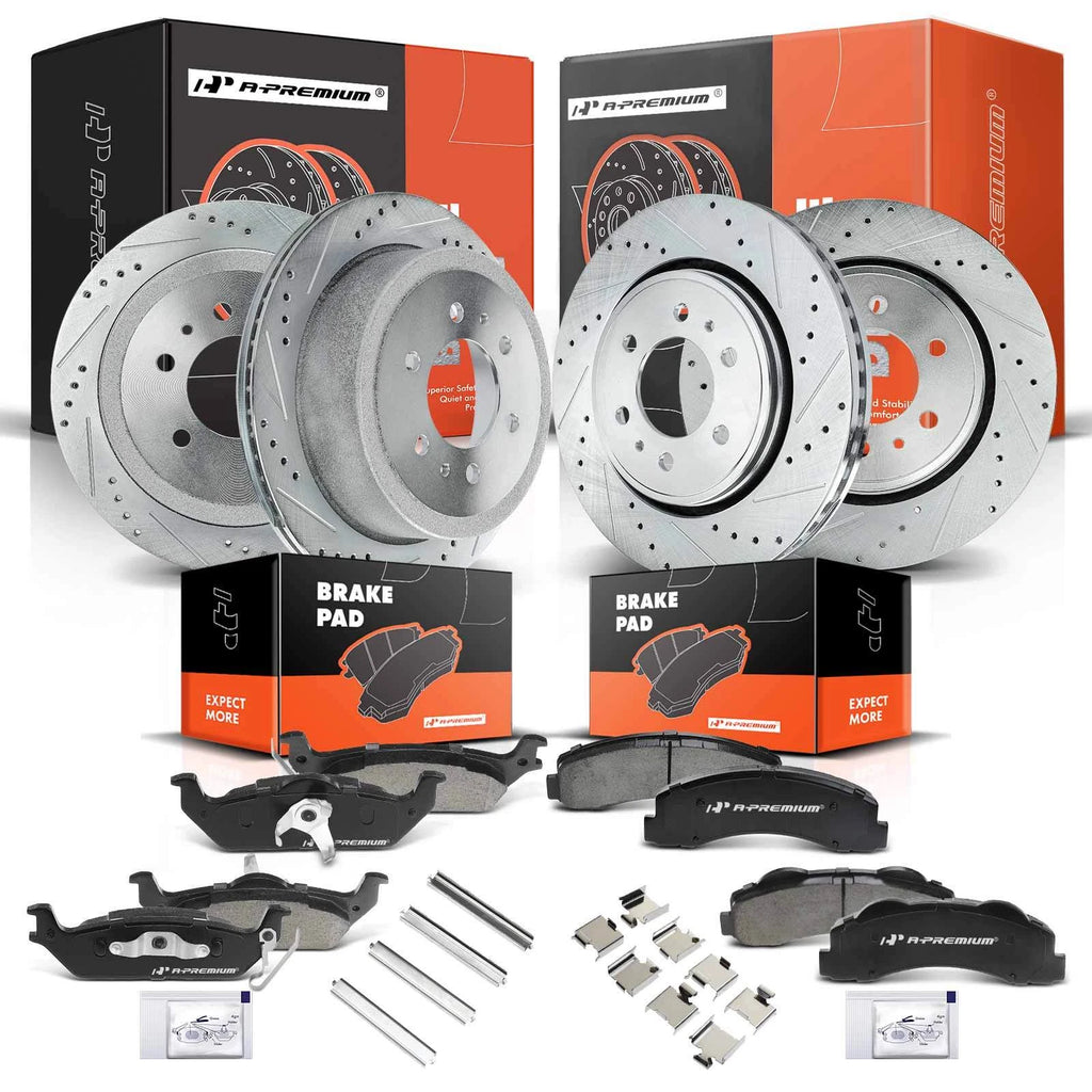 Set of Drilled Rotors & Brake Pads for Ford F-150 (2010–2011)