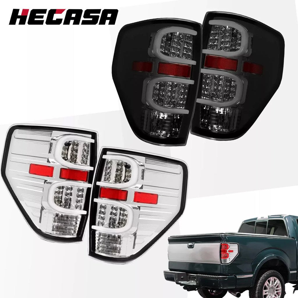LED Tail Lights for Ford F-150 (2009–2014) - Smoke/Clear Pair