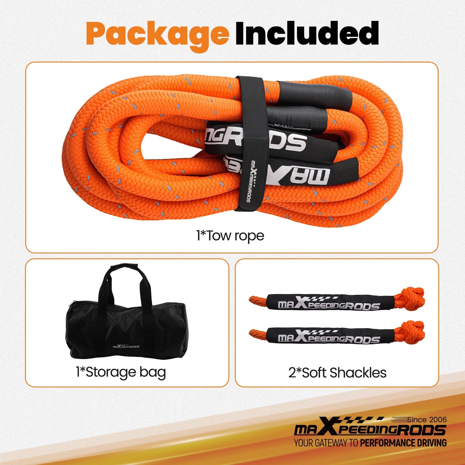 30ft Kinetic Recovery Rope for 4WD SUV Truck 4x4 (24250lbs)