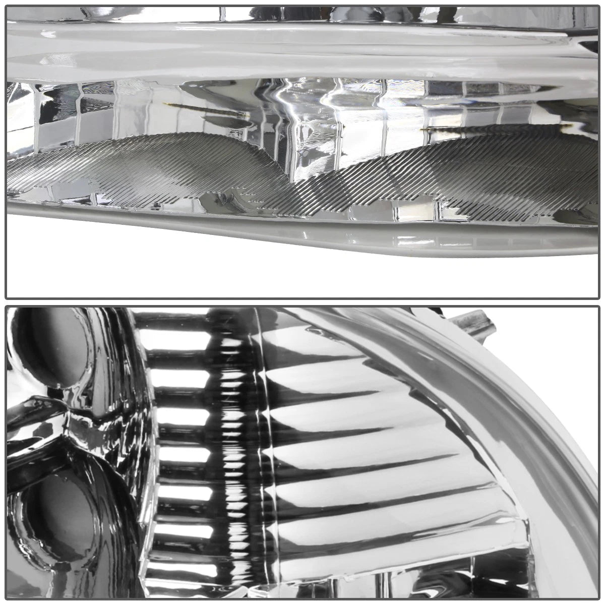 Set of 2 Chrome Housing Amber Side Headlights for Dodge Dakota/Durango (1997–2004)