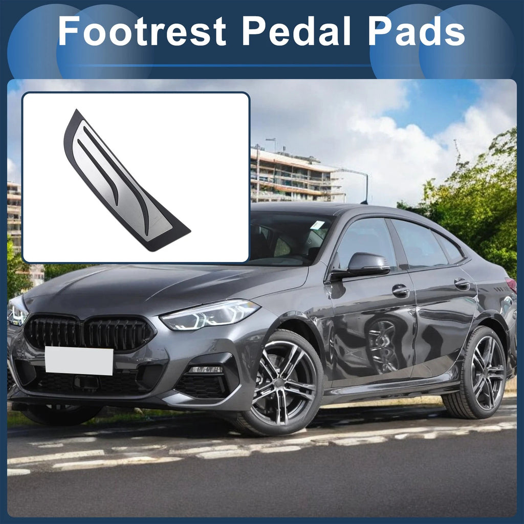 1 Pc Footrest Pedal Cover for BMW 2 Series (2014–2019) Silver Tone