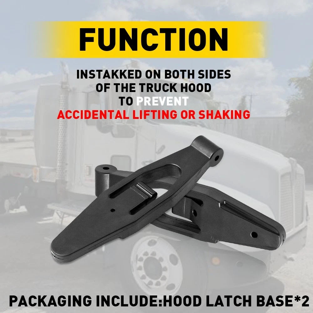 2X Black Hood Latch Base for Peterbilt 357 367 377 378 379 388 389