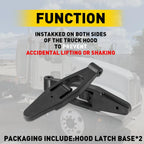 2X Black Hood Latch Base for Peterbilt 357 367 377 378 379 388 389