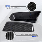 2X Glossy Carbon Fiber Mirror Cover Caps for Silverado Sierra (2014–2019)