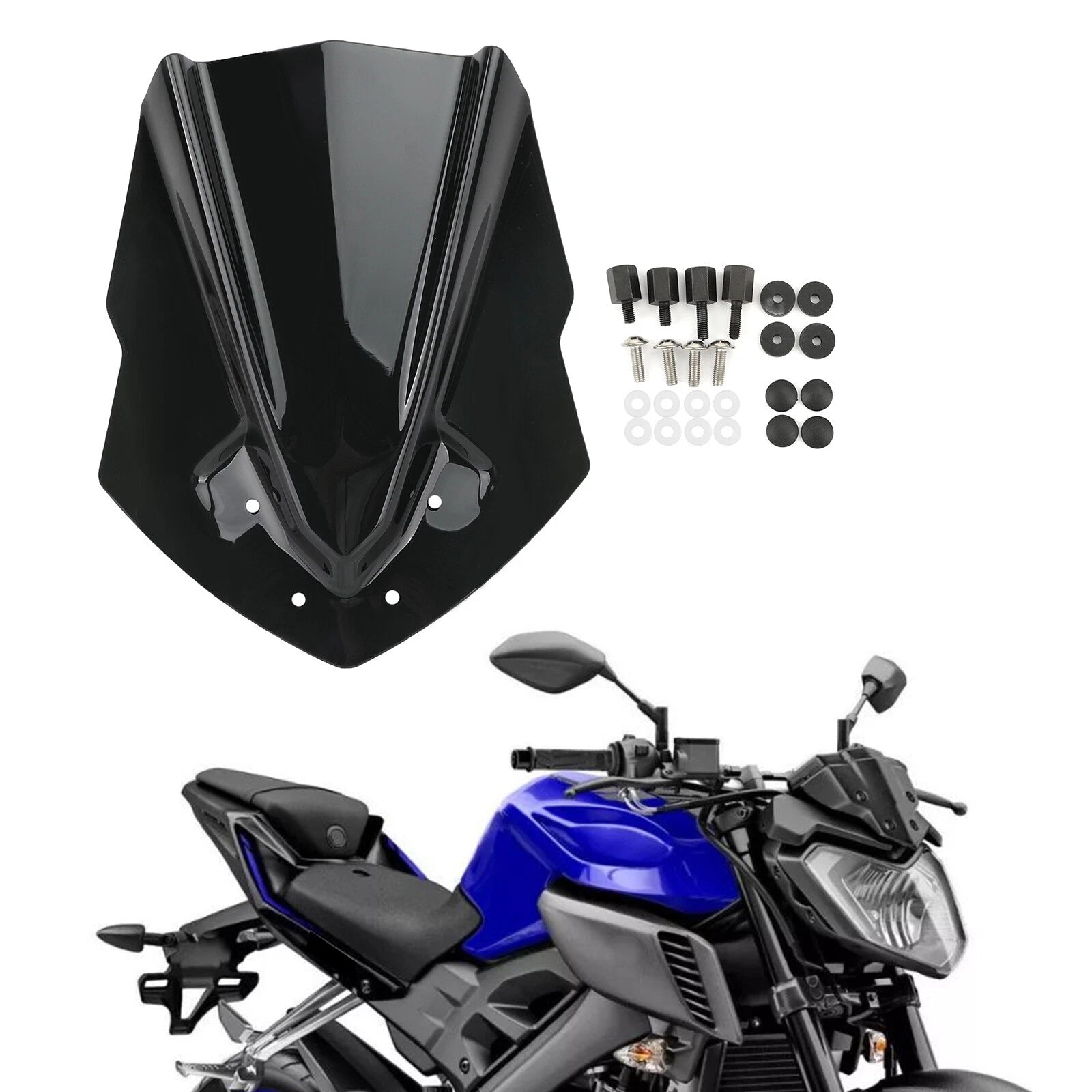 ABS Windshield for Yamaha MT125 (2015–2019) Black