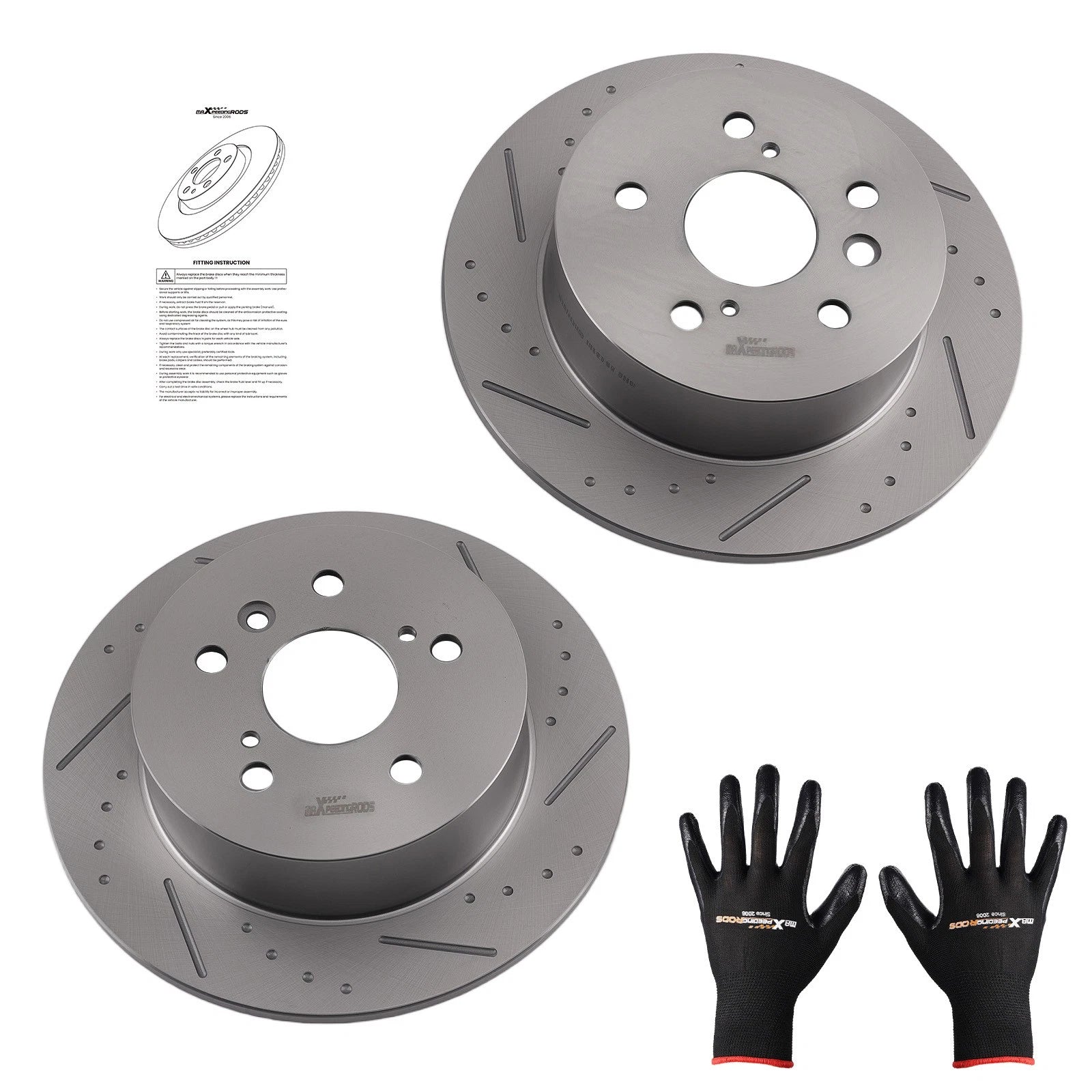 Rear Disc Brake Rotors Set for Lexus ES350 (2007–2012) Toyota Avalon (2008–2012)