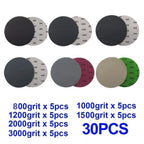 Set of 30 Waterproof Wet/Dry Sandpaper 5" (125mm)