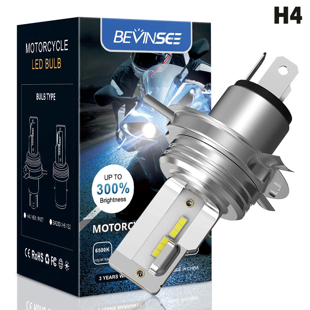 H4 9003 LED Headlight Bulb for Honda ATC200X ATC250ES TRX250X TRX300EX XR650L (1983–2007)