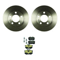 Set of 4 Bosch QuietCast Rear Rotors & Hella Low-Met Brake Pads for Beetle Golf