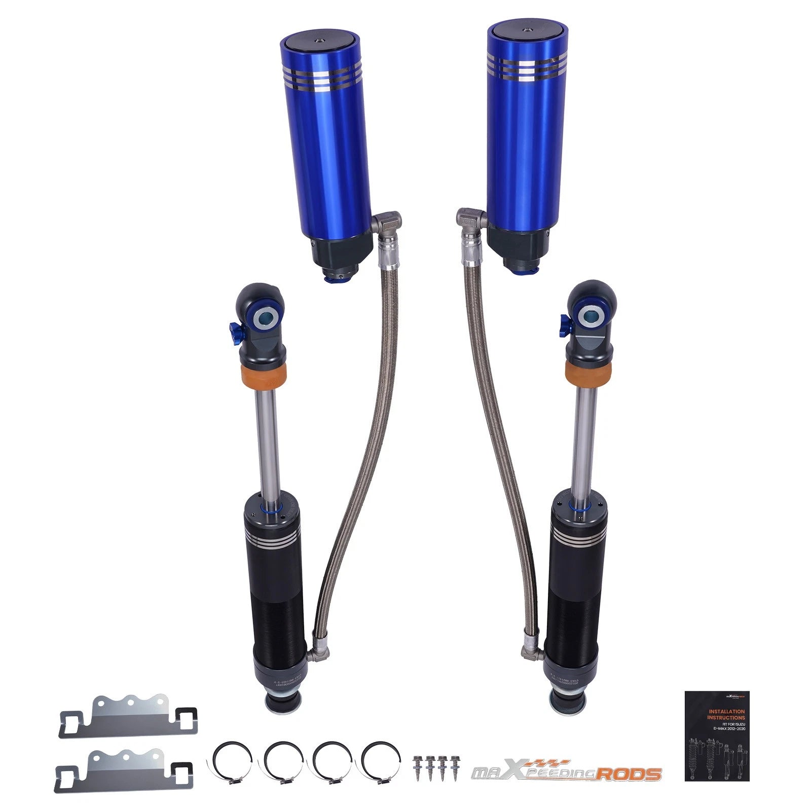 Front Reservoir Shocks 10 Level Damping For Dodge Ram 2500 2014+ 0-2" Lift 4WD
