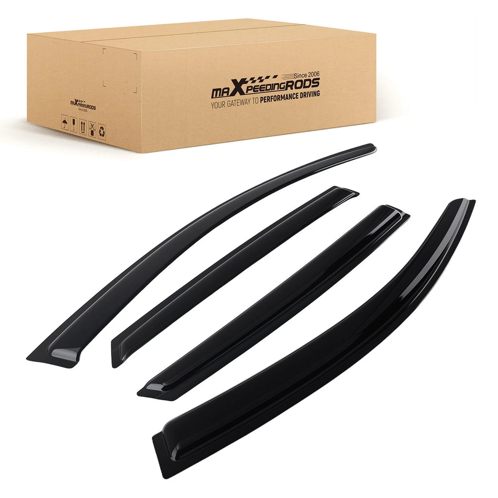 Set of 4 Window Visor Rain Guards for Kia Optima (2016–2020) Black Acrylic