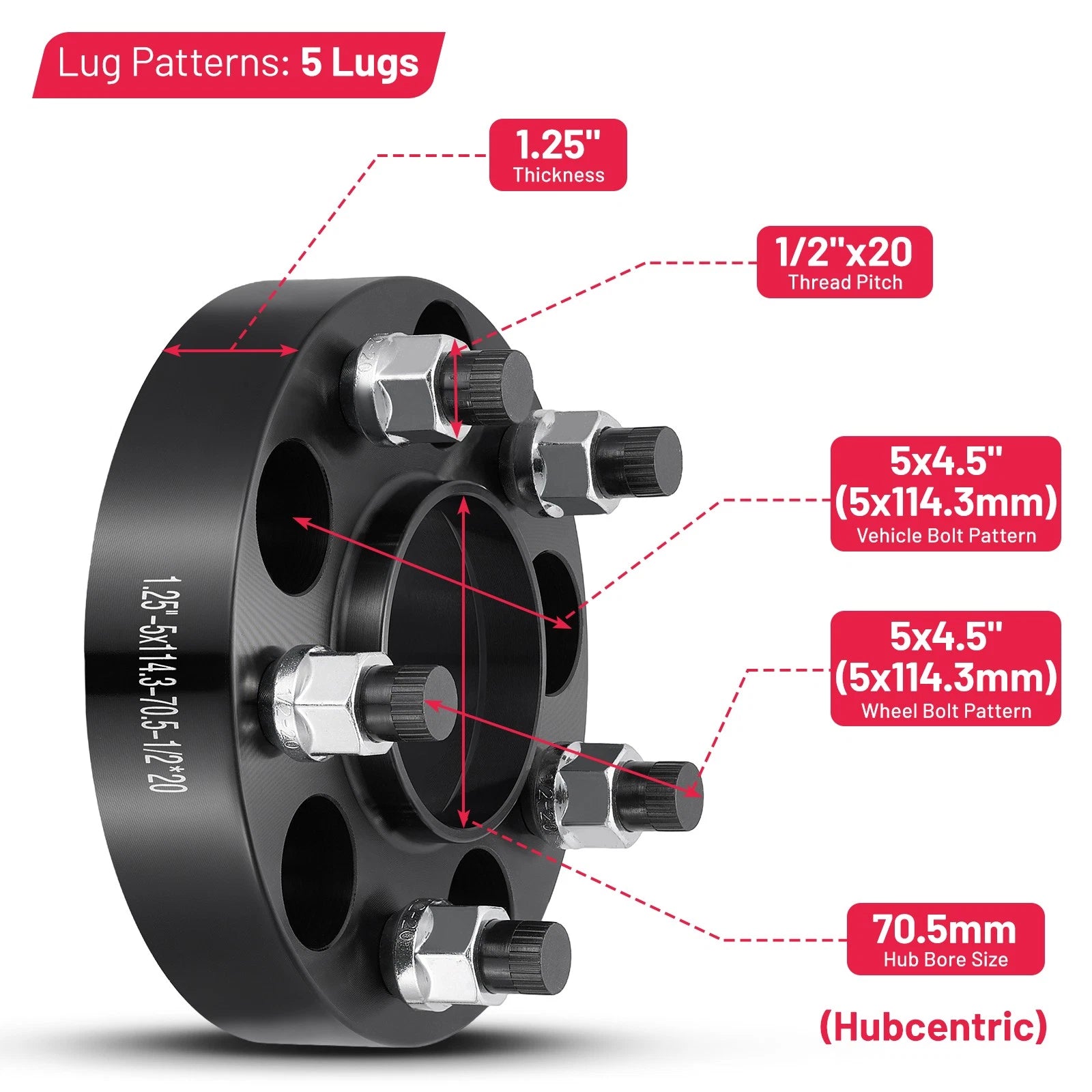 4PCS 1.25" Hubcentric Wheel Spacers for Ford Explorer Sport Trac (2001-2010)