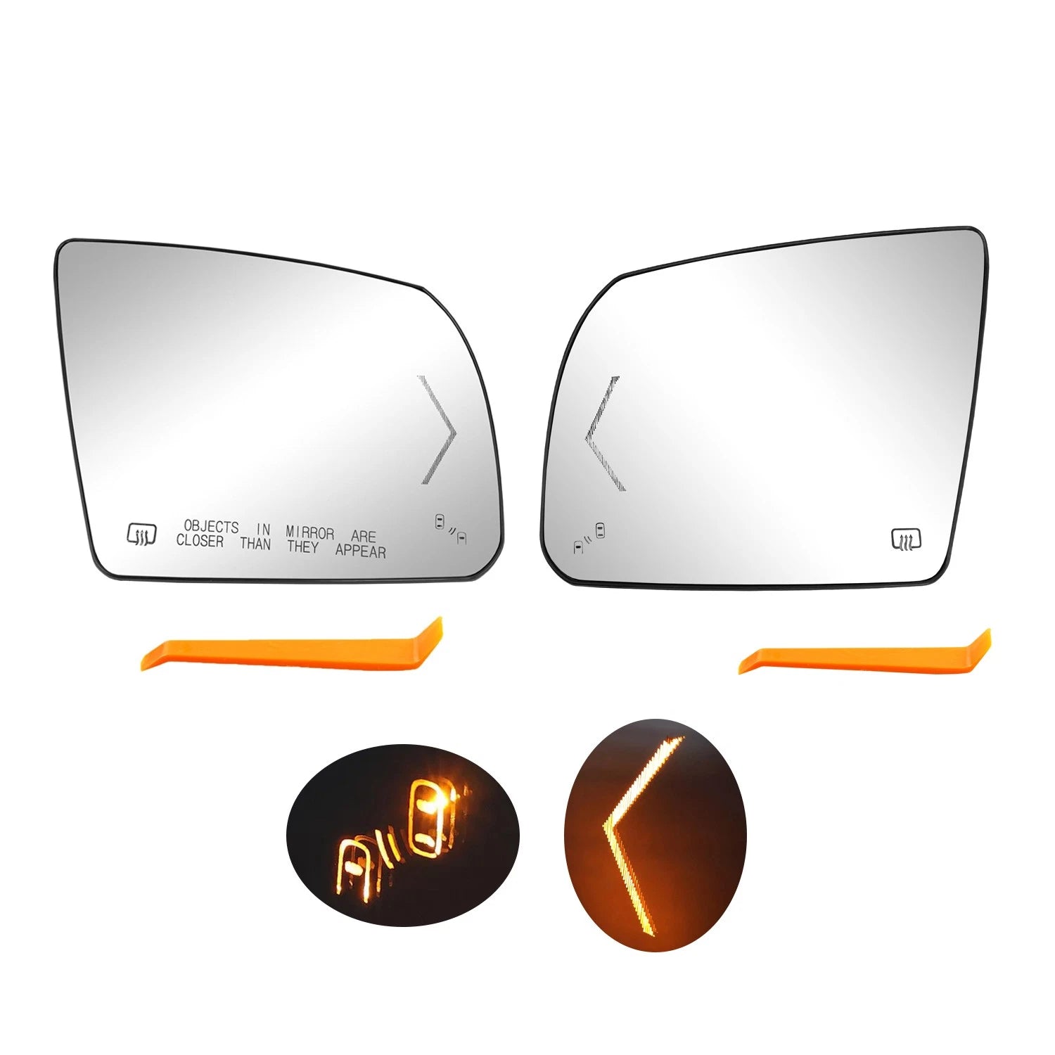 Heated Mirror Glass Set w/ BSM Signal Kit for Toyota Tundra (2007–2020)