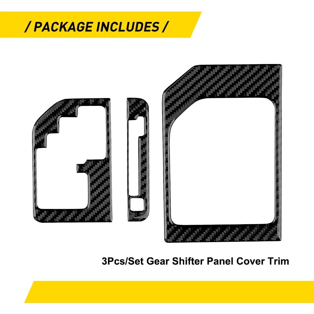 3X Gear Shifter Panel Cover Carbon Fiber Sticker for Toyota Tundra (2014–2021)