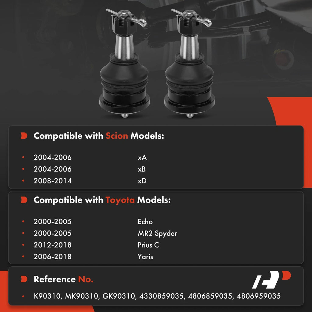 Ball Joint Kit Front Lower for Toyota Prius C Yaris Echo Scion xA (2012–2018)