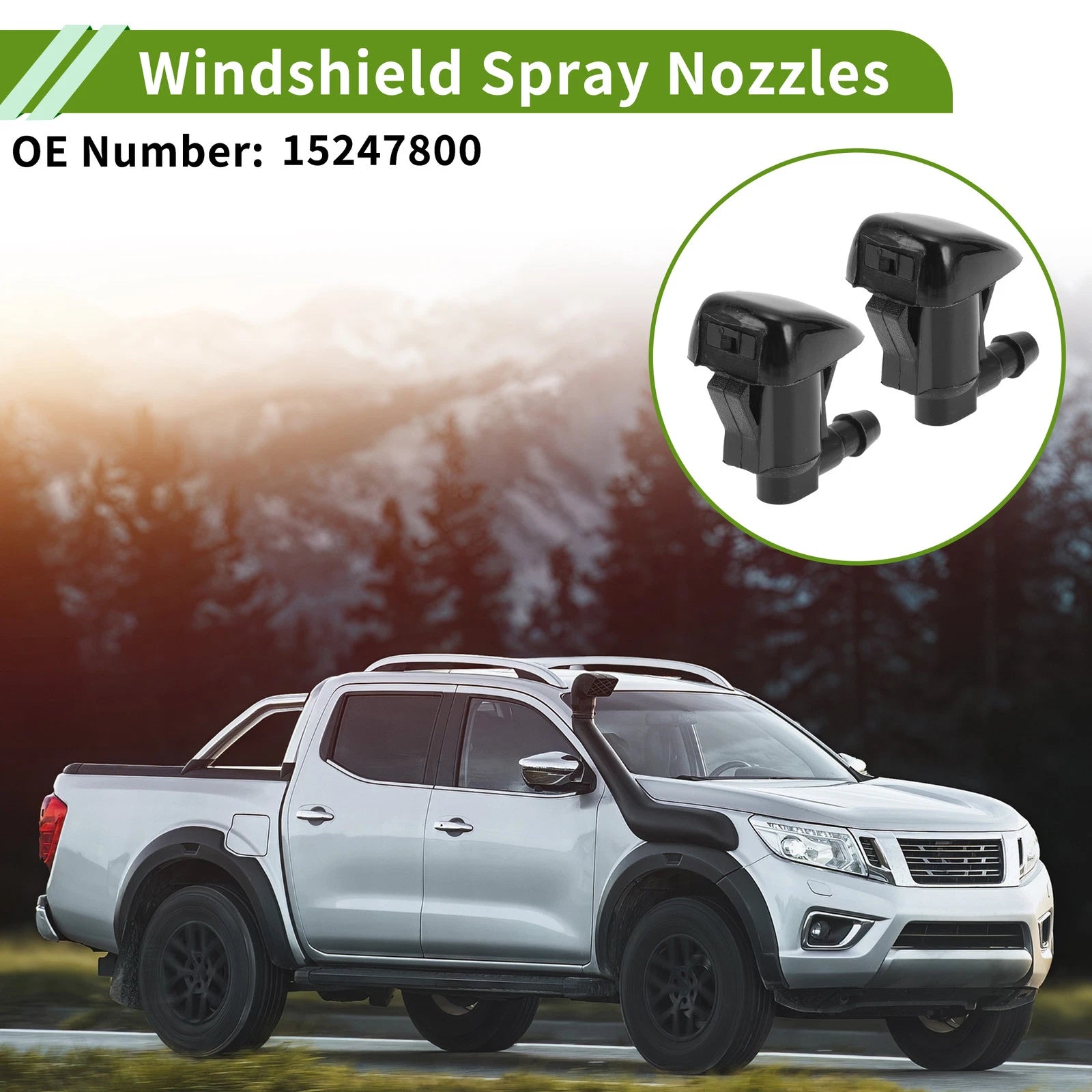 Set of 1 Windshield Washer Nozzle with Hose Connector for GMC  No.15247800