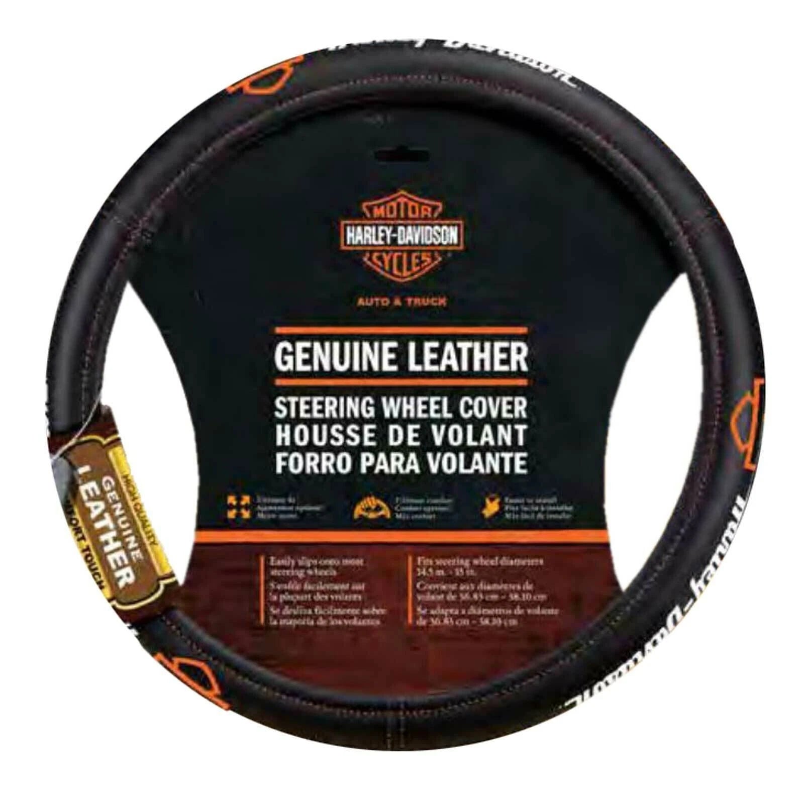 Genuine Leather Steering Wheel Cover for Harley-Davidson (All Models)
