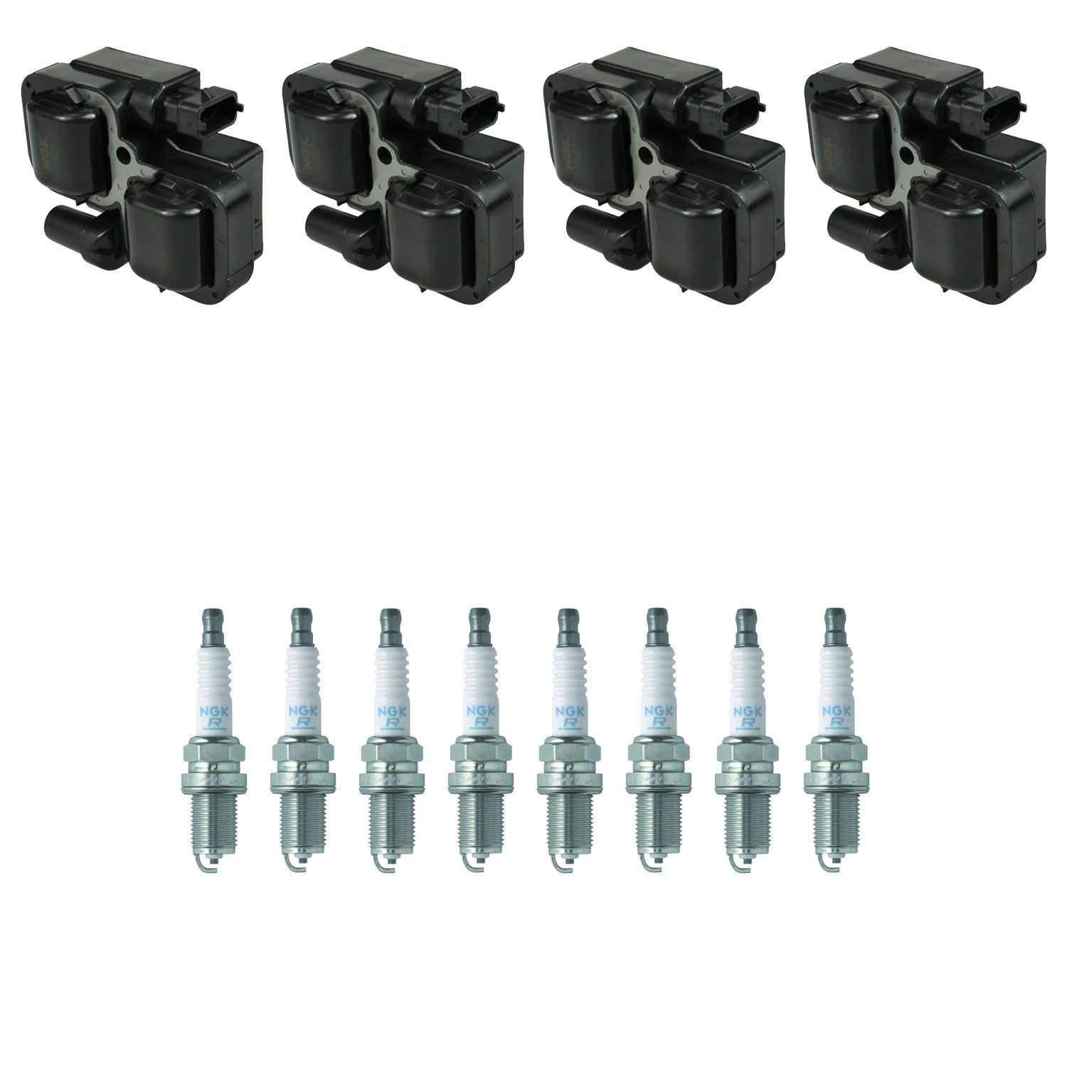 Set of 4 NGK Ignition Coils & 8 Nickel Spark Plugs for CL500 (140.070)