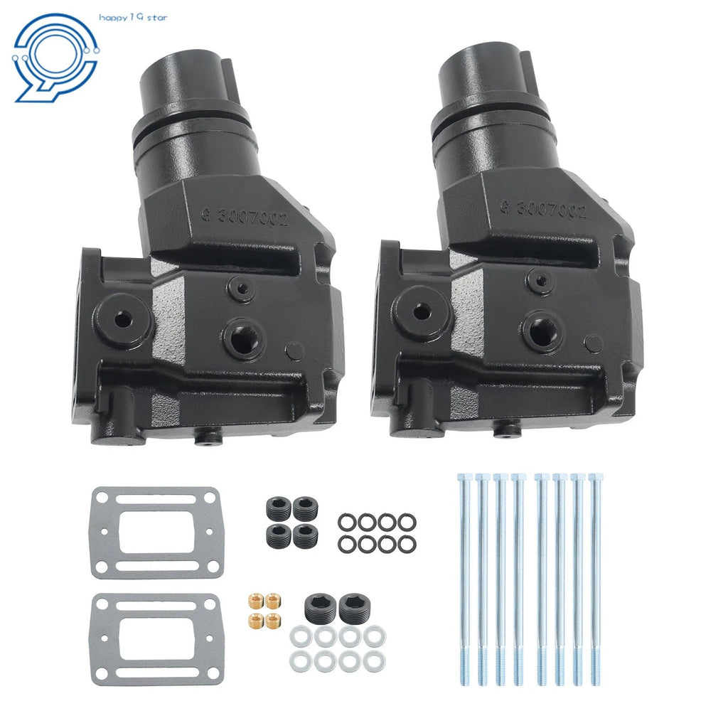Pair Exhaust Risers Elbows for Volvo Penta OMC 4.3L 5.0 5.7 5.8 V6 V8 305 350