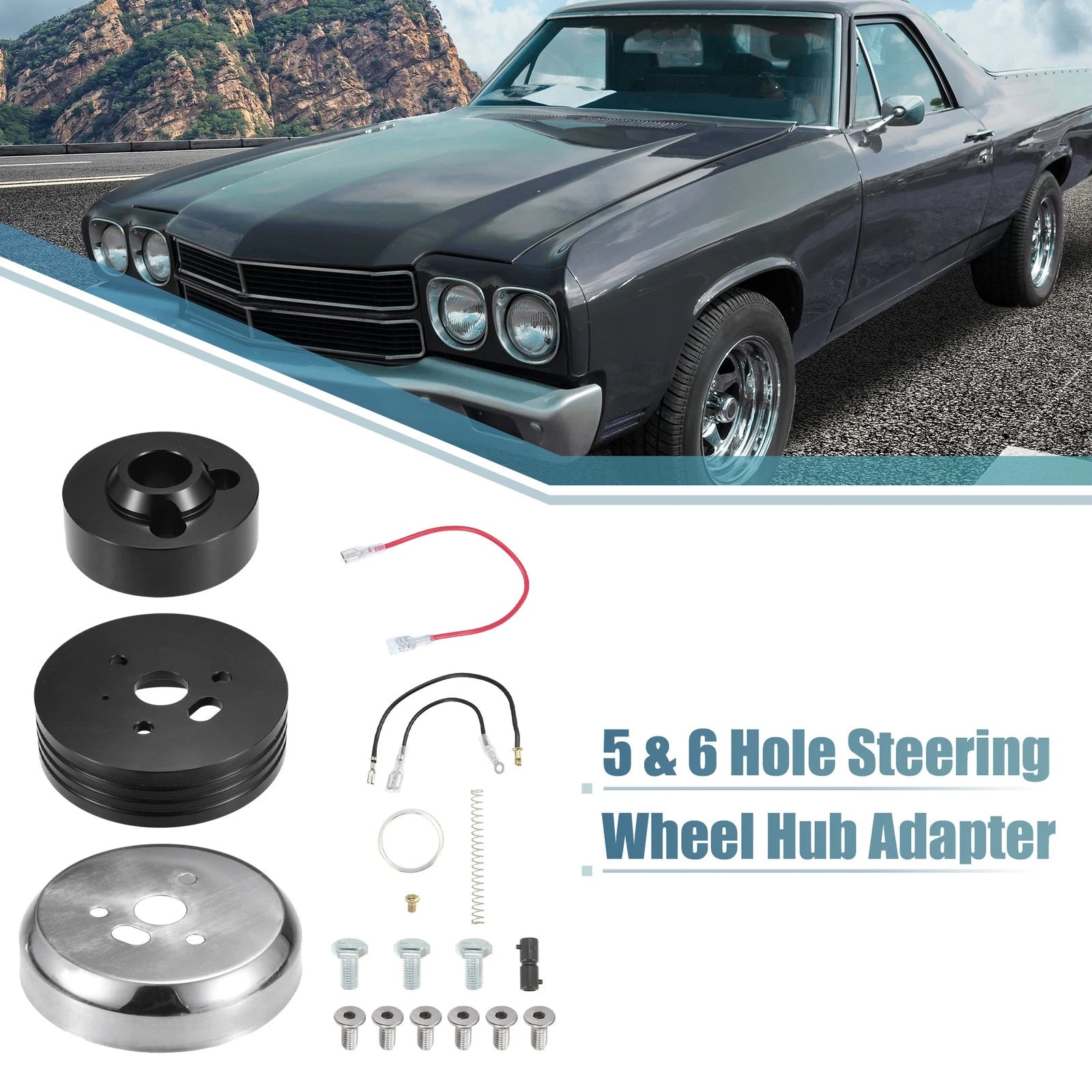 5 & 6 Hole Billet Steering Wheel Hub Adapter for Chevy GM (Year Range)