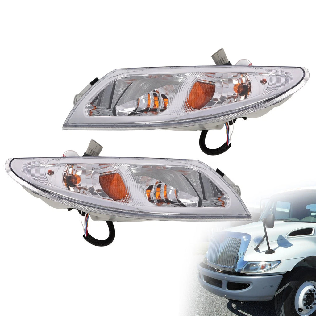 Headlights Pair for International Truck 4100 4200 4300 4400 8500 8600 (2002–2019)