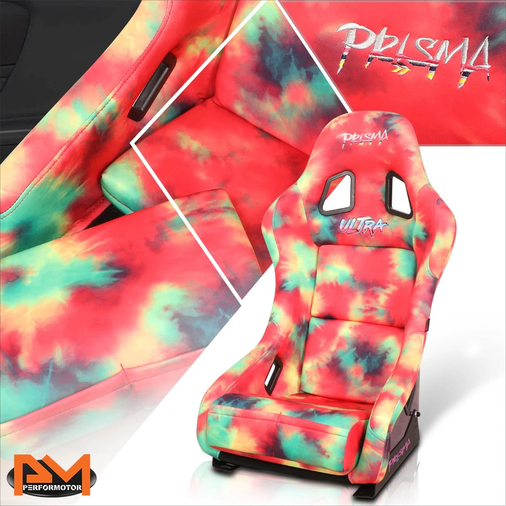 NRG FRP-303-TIEDYE Fixed Back Racing Bucket Seat for Universal Fit (2010–2023)