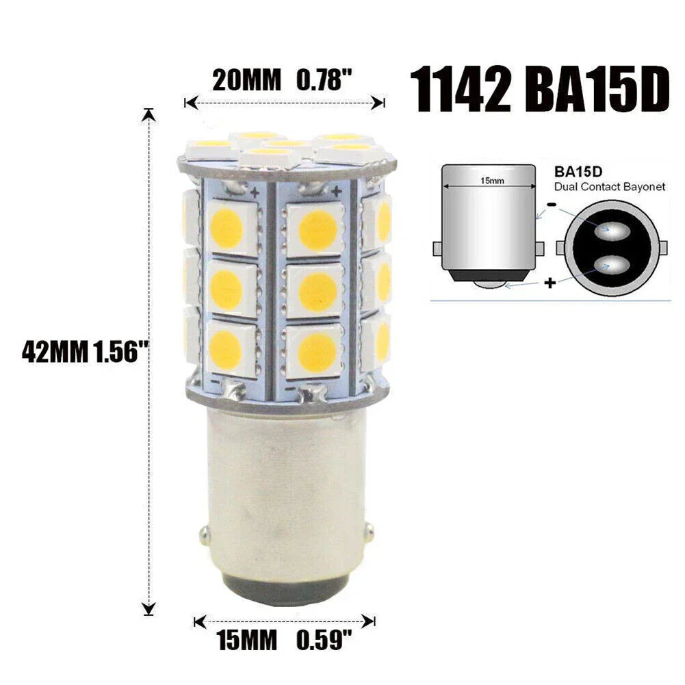 27 x SMD BA15D Red Bulbs for Cabin Marine Boat Interior Lights
