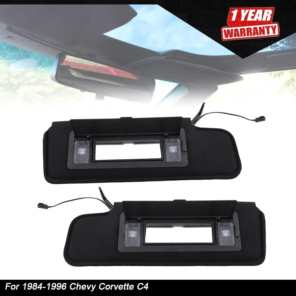 Set of 2 Sun Visors with LED Light for Chevy Corvette C4 (1984–1996)