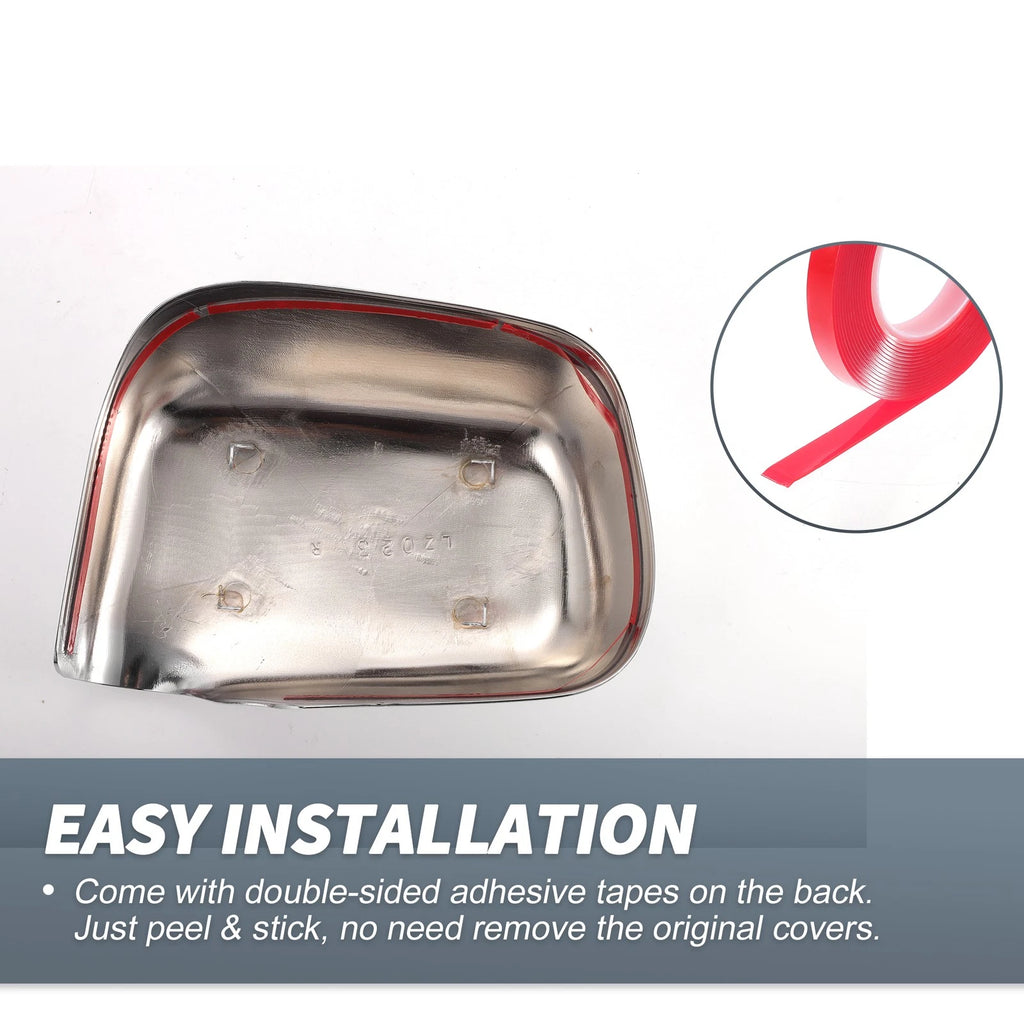 2X Rearview Mirror Cover Overlay Chrome for Honda CR-V (1992–2001)