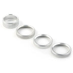 4 x Silver Air Conditioner Knob Ring Covers for Jeep Wrangler JL (2018-2020)