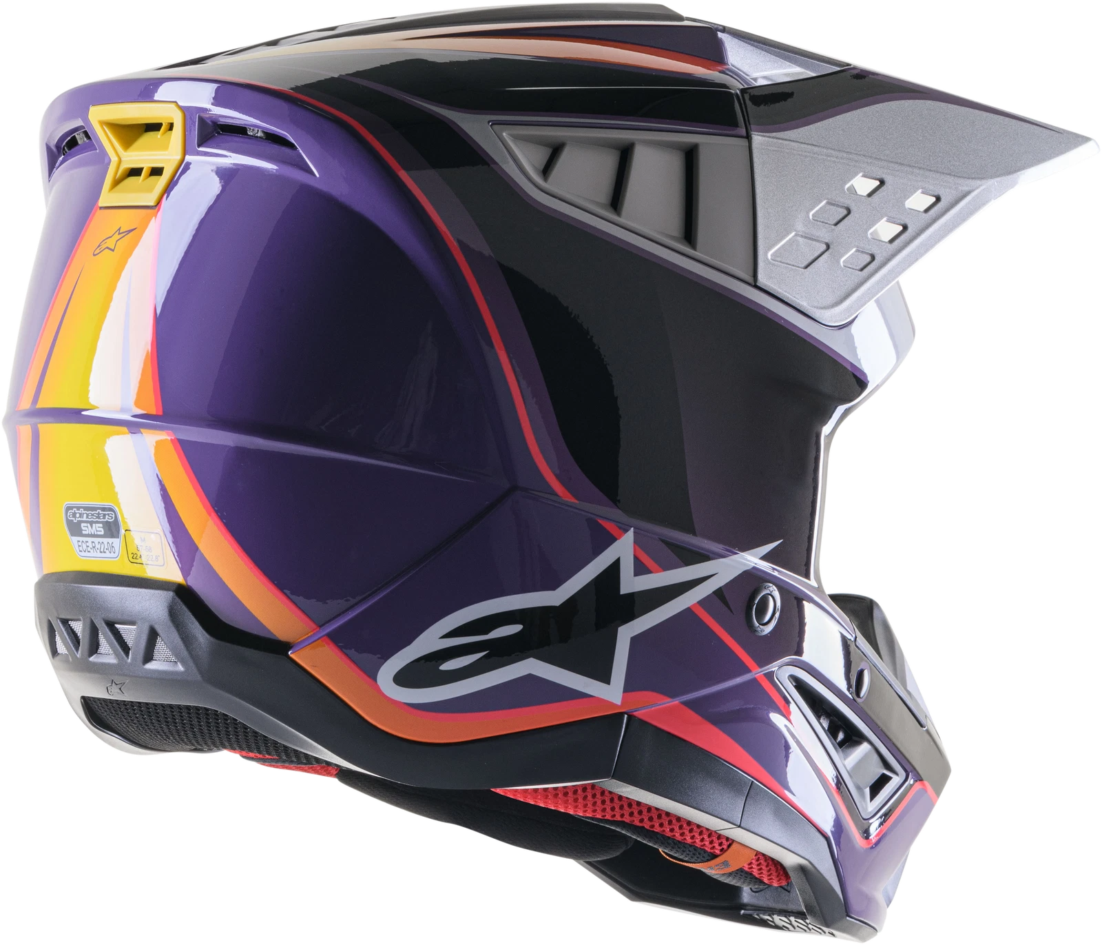 Alpinestars M5 Sail Off-Road Helmet for Off-Road (Small, Violet/Black/Silver) 8306823-3919-S