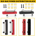 Set of 2 Terminal Block Bus Bar & Cover for Auto Boat Power (12V)