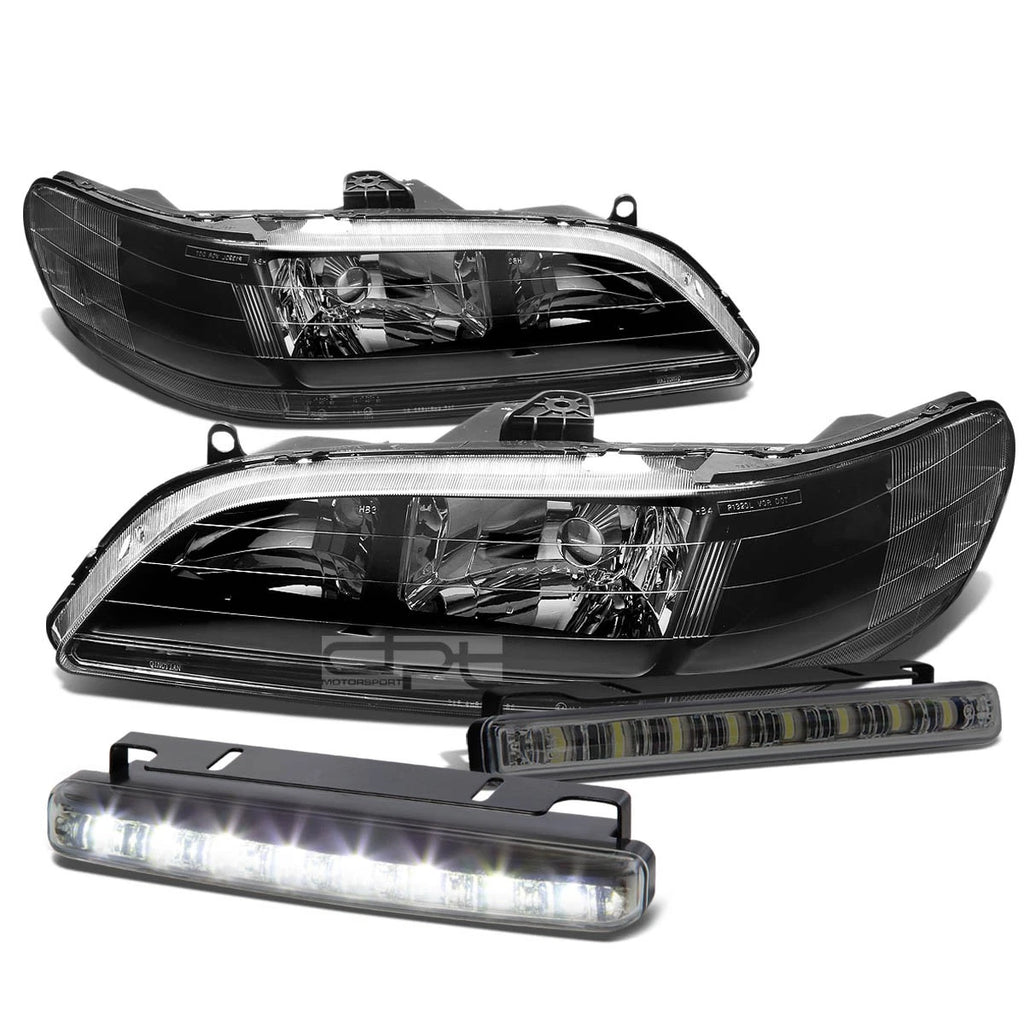 Headlight and Fog Light Kit for Honda Accord (1998–2002) - Black Housing, Smoked LED