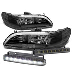 Headlight and Fog Light Kit for Honda Accord (1998–2002) - Black Housing, Smoked LED
