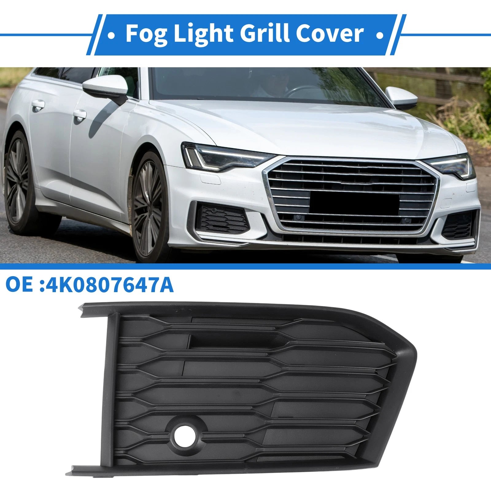 1 Pc Fog Light Grill for Audi A6 (2019–2023) No. 4K0807647A